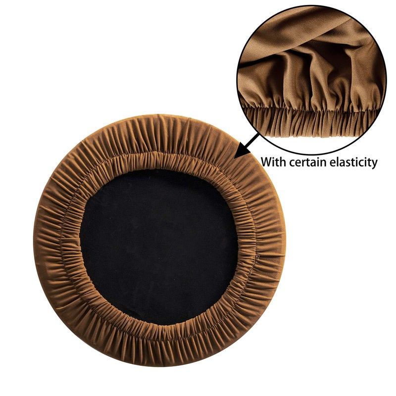 LUSHVIDA Round Bar Stool Covers - Super Soft and Washable Elastic Stool Cushion Slipcover for Dia.12-14" Chair, Set of 2 - Image 4